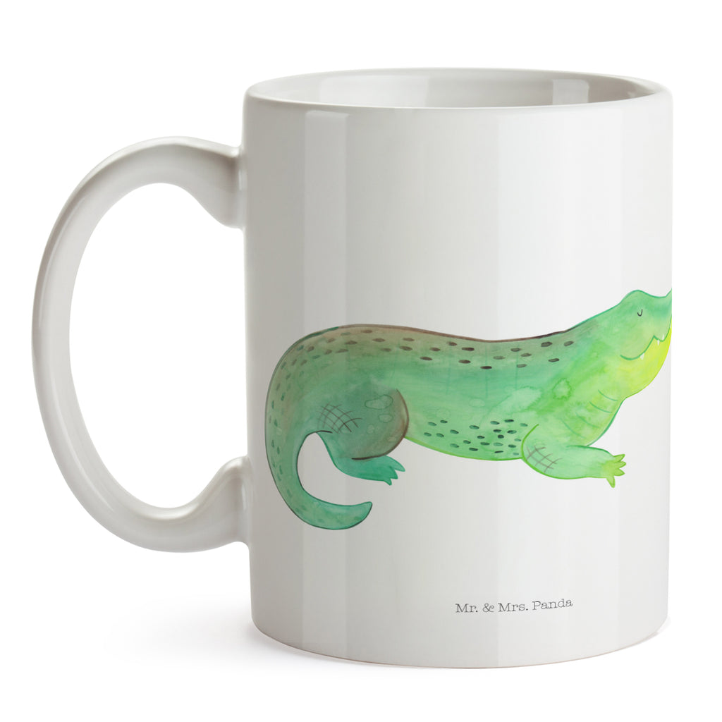 Tasse Krokodil Krokodil, Krokodile, verrückt sein, spontan sein, Abenteuerlust, Reiselust, Freundin, beste Freundin, Lieblingsmensch Becher, Kaffeetasse, Kaffeebecher, Tee, Frühstück, Büro  Meerestiere, Meer, Urlaub