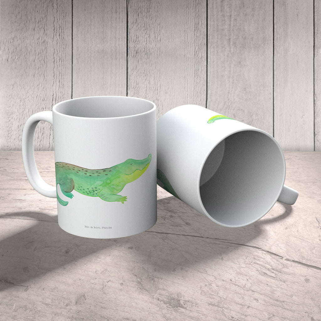 Tasse Krokodil Krokodil, Krokodile, verrückt sein, spontan sein, Abenteuerlust, Reiselust, Freundin, beste Freundin, Lieblingsmensch Becher, Kaffeetasse, Kaffeebecher, Tee, Frühstück, Büro  Meerestiere, Meer, Urlaub