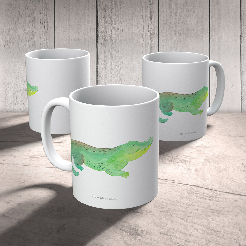 Tasse Krokodil Krokodil, Krokodile, verrückt sein, spontan sein, Abenteuerlust, Reiselust, Freundin, beste Freundin, Lieblingsmensch Becher, Kaffeetasse, Kaffeebecher, Tee, Frühstück, Büro  Meerestiere, Meer, Urlaub