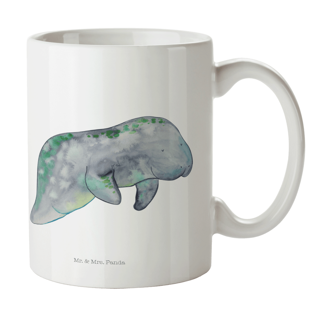Tasse Seekuh chillt Seekuh, Seekühe, Diät, Abnehmen, Zucker, Diätwahn, Essen, Süßigkeiten Becher, Kaffeetasse, Kaffeebecher, Tee, Frühstück, Büro  Meerestiere, Meer, Urlaub