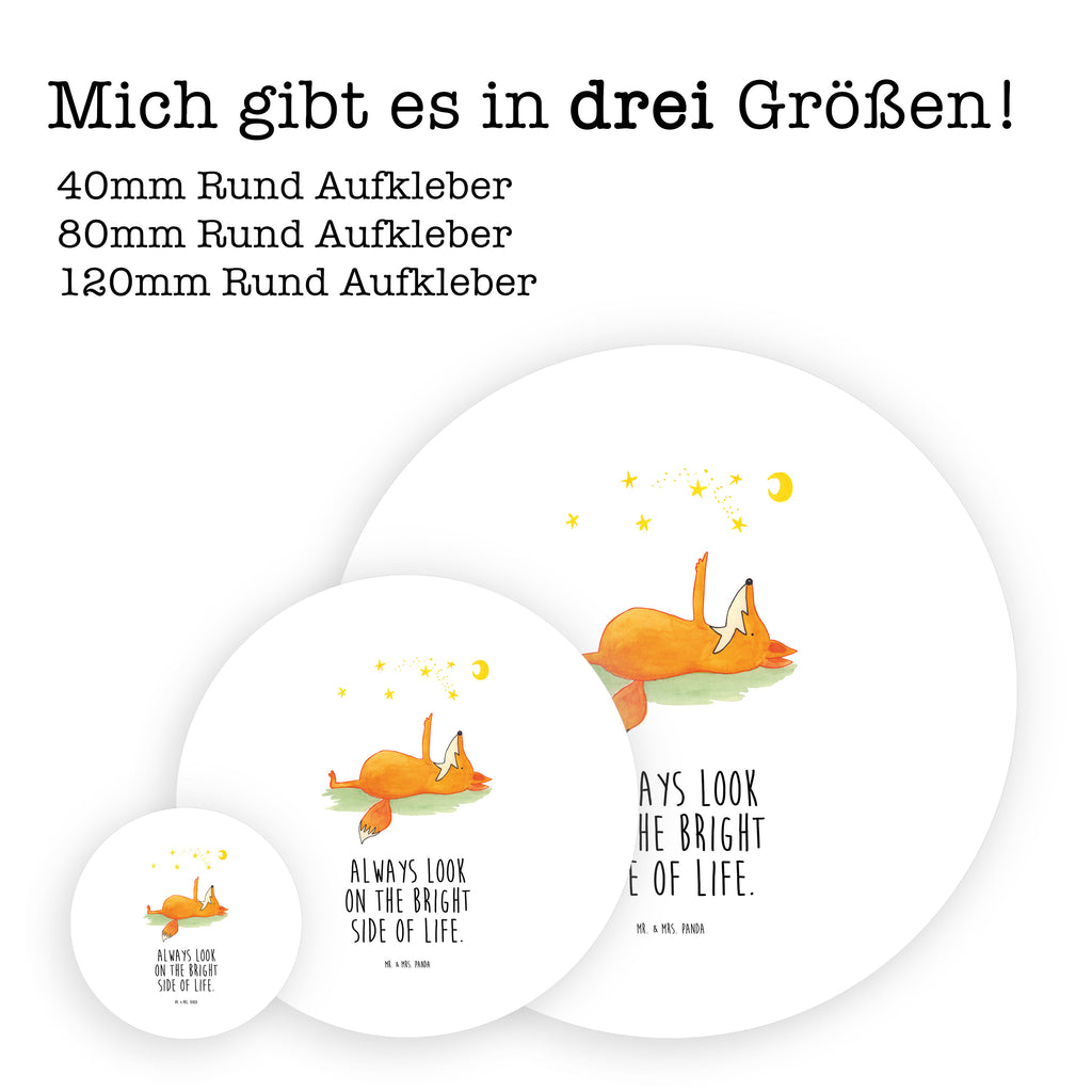 40mm Rund Aufkleber Fuchs Sterne Sticker, Aufkleber, Etikett, Fuchs, Füchse, tröstende Worte, Spruch positiv, Spruch schön, Romantik, Always Look on the Bright Side of Life