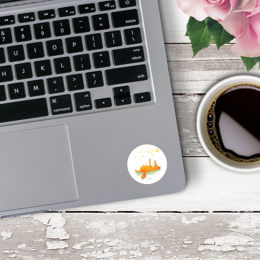 40mm Rund Aufkleber Fuchs Sterne Sticker, Aufkleber, Etikett, Fuchs, Füchse, tröstende Worte, Spruch positiv, Spruch schön, Romantik, Always Look on the Bright Side of Life