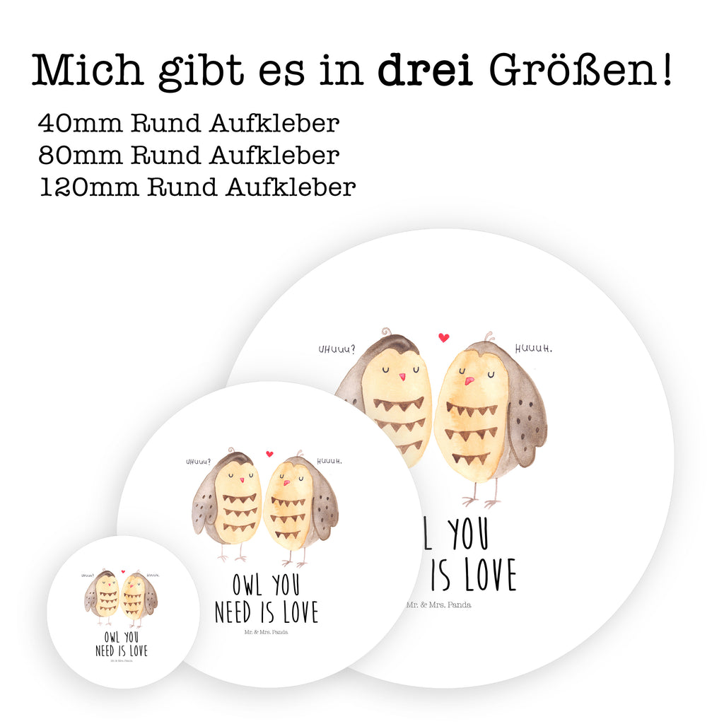 40mm Rund Aufkleber Eule Liebe Sticker, Aufkleber, Etikett, Eule, Eule Deko, Liebe, Hochzeit Spruch, Owl, All you need is love, Liebe Spruch, Freundin Geschenk, Freund, Wortspiel lustig