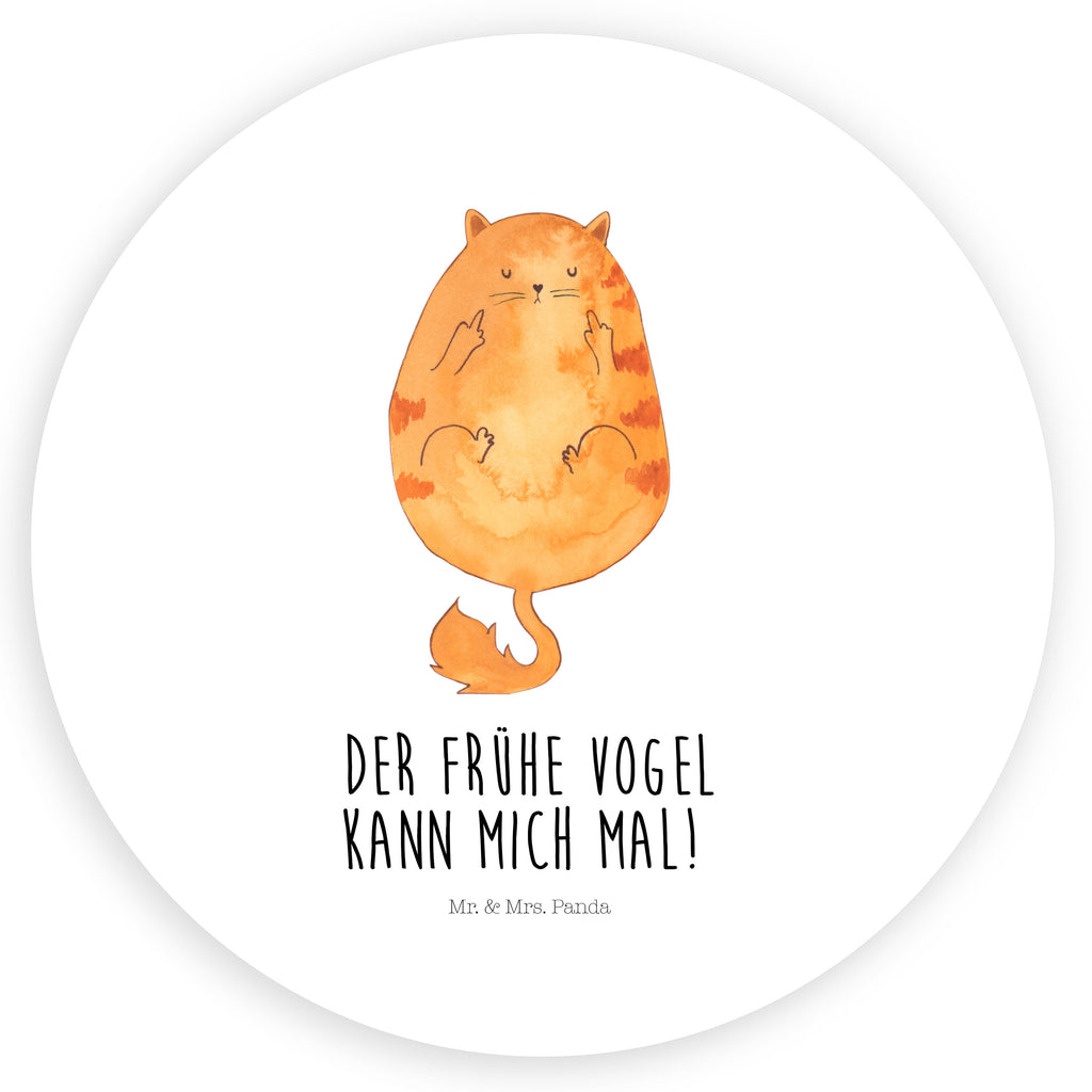 40mm Rund Aufkleber Katze Frühaufsteher Sticker, Aufkleber, Etikett, Katze, Katzenmotiv, Katzenfan, Katzendeko, Katzenfreund, Katzenliebhaber, Katzenprodukte, Katzenartikel, Katzenaccessoires, Katzensouvenirs, Katzenliebhaberprodukte, Katzenmotive, Der frühe Vogel kann mich mal, Morgenmuffel, Frühaufsteher, Kaffee, Katzen, Kater, Mietze