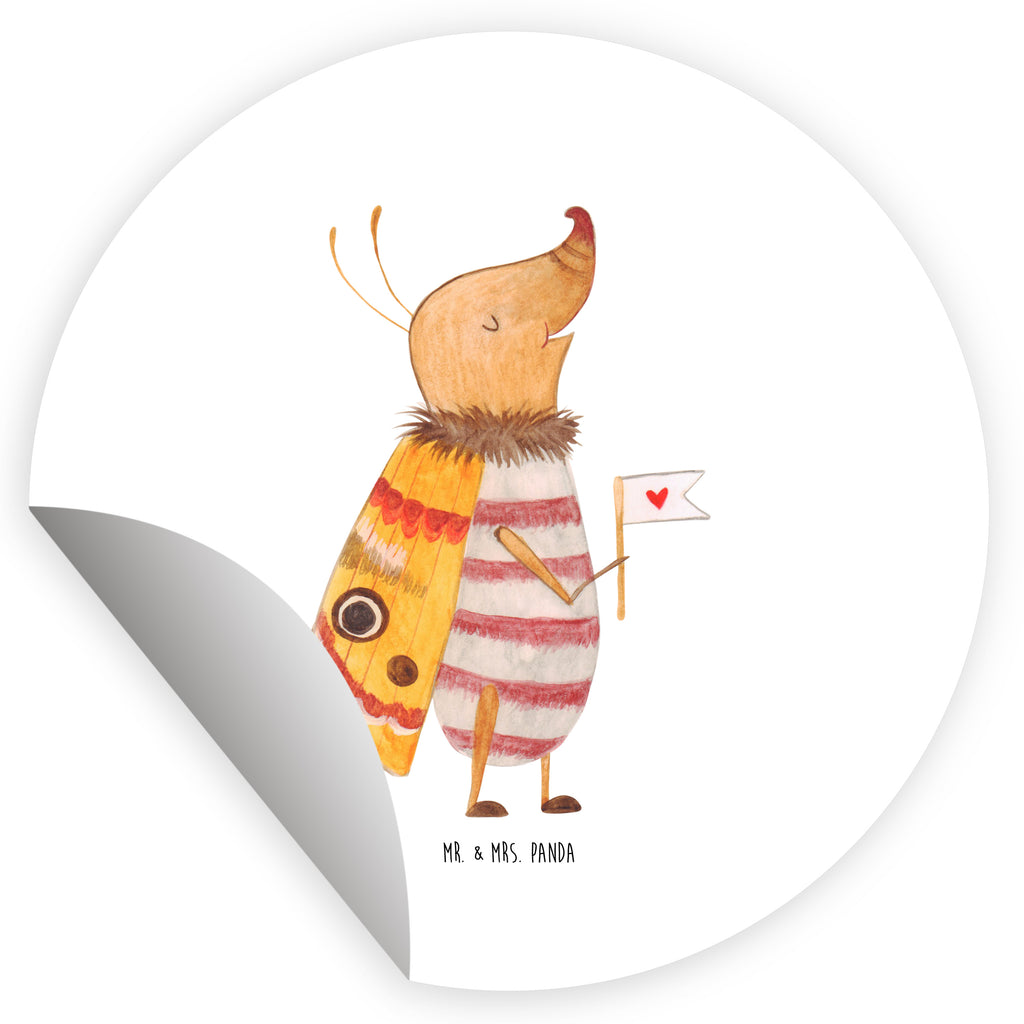 40mm Rund Aufkleber Nachtfalter mit Fähnchen Sticker, Aufkleber, Etikett, Tiermotive, Gute Laune, lustige Sprüche, Tiere, Nachtfalter, Käfer, Spruch lustig, Spruch witzig, süß, niedlich, Küche Deko, Was kostet die Welt