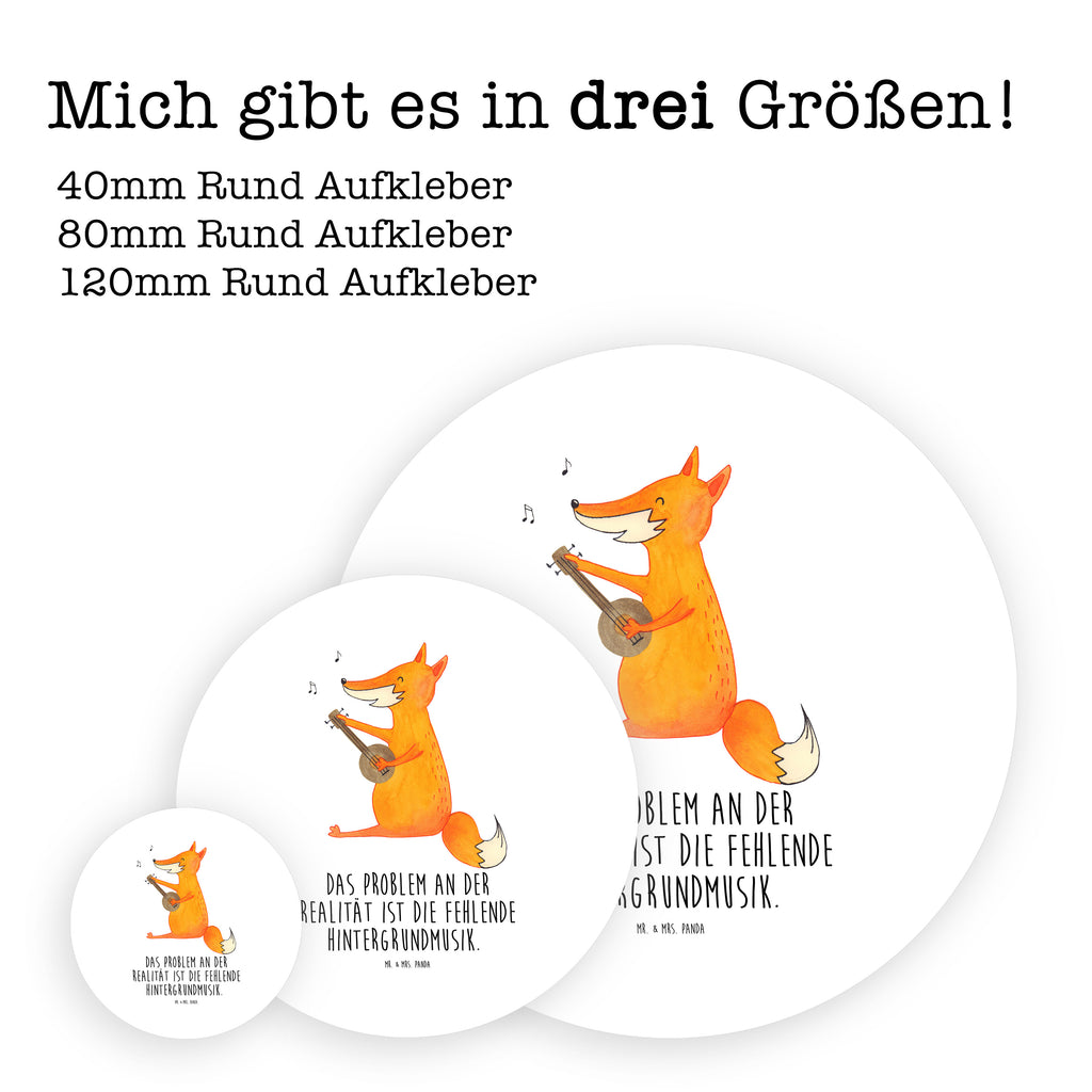 40mm Rund Aufkleber Fuchs Gitarre Sticker, Aufkleber, Etikett, Fuchs, Füchse, Geschenk Musiker, Musik Spruch, Musikerin, Sänger, Sängerin, Gitarre