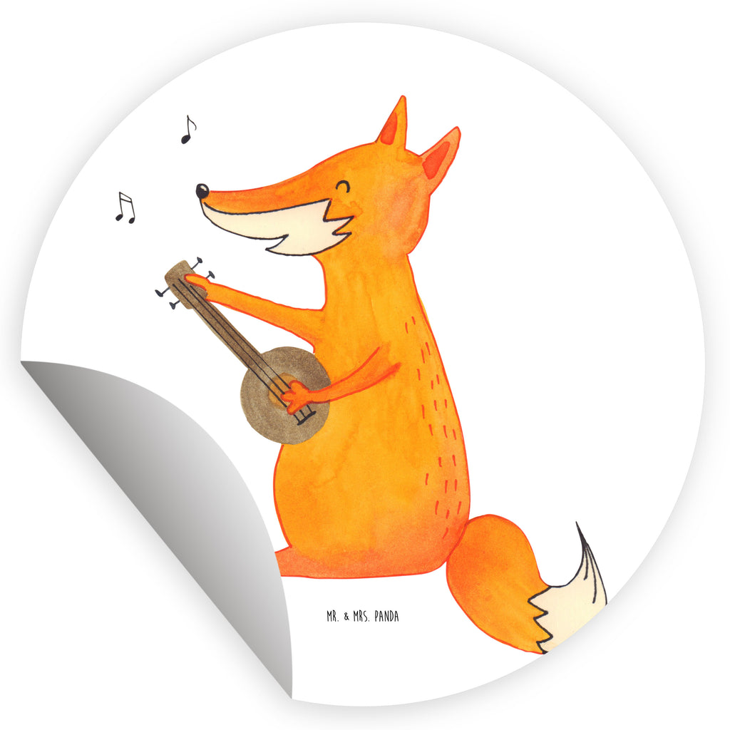 40mm Rund Aufkleber Fuchs Gitarre Sticker, Aufkleber, Etikett, Fuchs, Füchse, Geschenk Musiker, Musik Spruch, Musikerin, Sänger, Sängerin, Gitarre