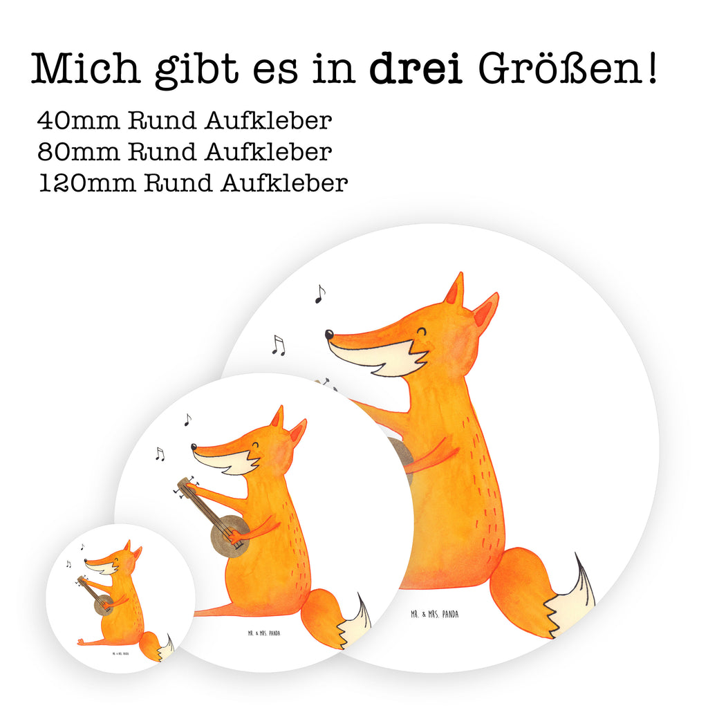 40mm Rund Aufkleber Fuchs Gitarre Sticker, Aufkleber, Etikett, Fuchs, Füchse, Geschenk Musiker, Musik Spruch, Musikerin, Sänger, Sängerin, Gitarre