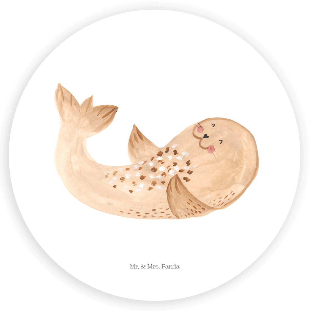 40mm Rund Aufkleber Robbe liegend Sticker, Aufkleber, Etikett, süße Tiermotive, gute Laune, lustige Sprüche, Tiere, Robbe, Robben, Seehund, Strand, Meerestier, Ostsee, Nordsee, Lachen, Freude