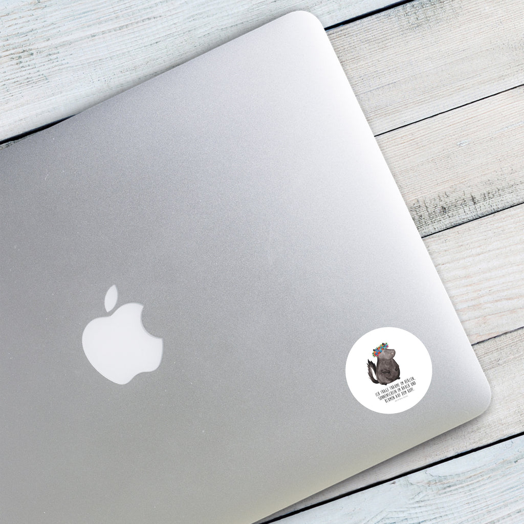 40mm Rund Aufkleber Stinktier Blumenmaedchen