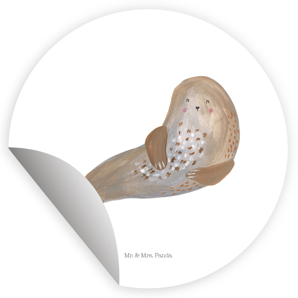 40mm Rund Aufkleber Robbe lachend Sticker, Aufkleber, Etikett, Tiermotive, Gute Laune, lustige Sprüche, Tiere, Robbe, Robben, Seehund, Strand, Meerestier, Ostsee, Nordsee