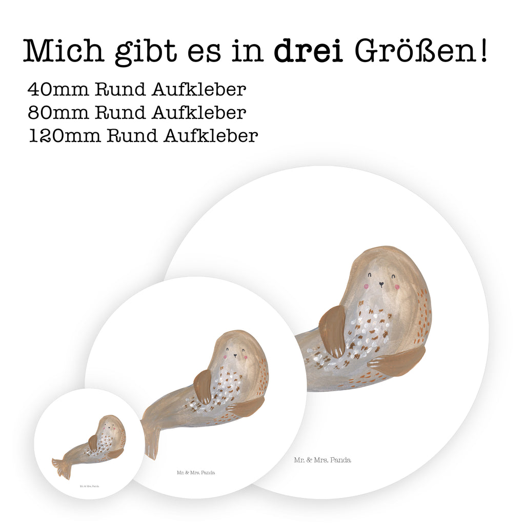 40mm Rund Aufkleber Robbe lachend Sticker, Aufkleber, Etikett, Tiermotive, Gute Laune, lustige Sprüche, Tiere, Robbe, Robben, Seehund, Strand, Meerestier, Ostsee, Nordsee