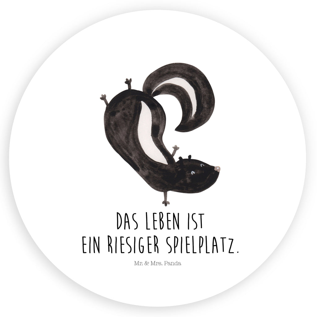 40mm Rund Aufkleber Stinktier Handstand Sticker, Aufkleber, Etikett, Stinktier, Skunk, Wildtier, Raubtier, Stinker, Stinki, Spielplatz, verpielt, Kind