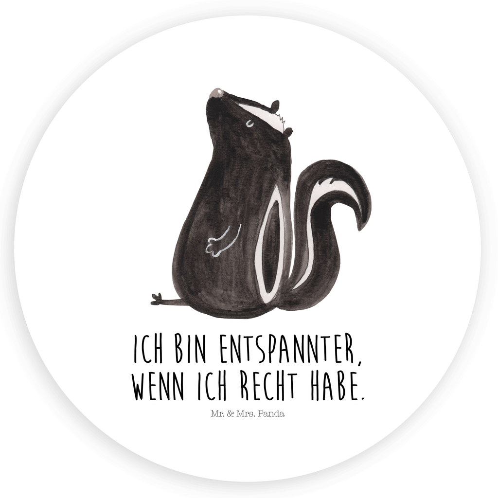 40mm Rund Aufkleber Stinktier sitzend Sticker, Aufkleber, Etikett, Stinktier, Skunk, Wildtier, Raubtier, Stinker, Stinki, Spruch, Büro, Recht, Besserwisser