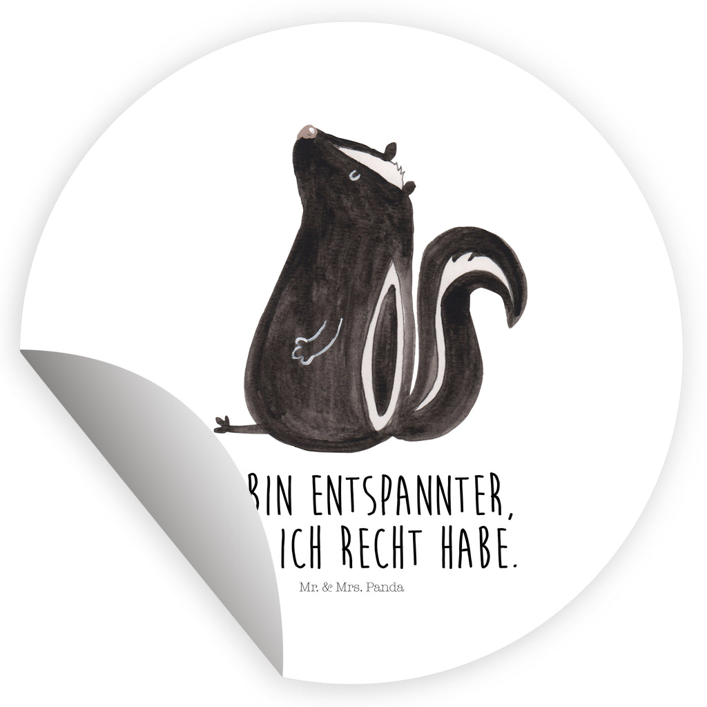 40mm Rund Aufkleber Stinktier sitzend Sticker, Aufkleber, Etikett, Stinktier, Skunk, Wildtier, Raubtier, Stinker, Stinki, Spruch, Büro, Recht, Besserwisser