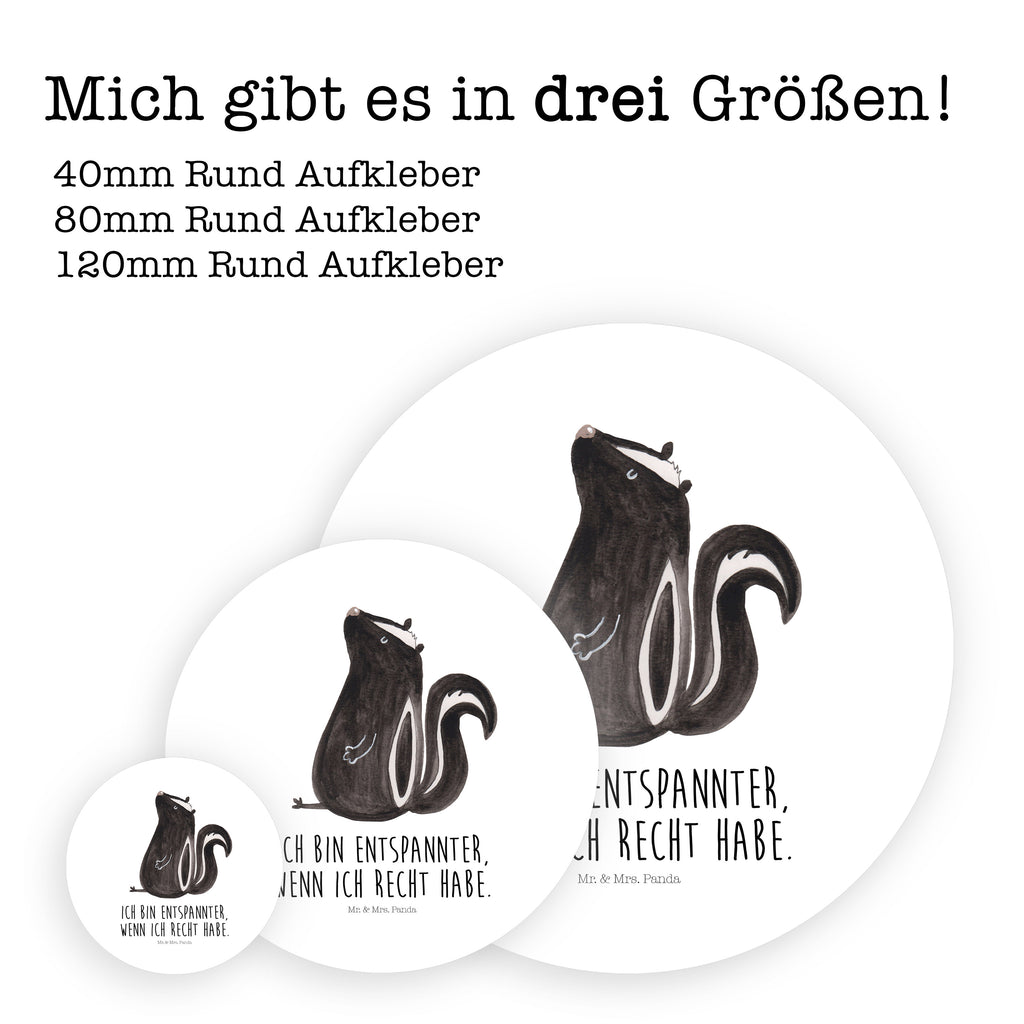 40mm Rund Aufkleber Stinktier sitzend Sticker, Aufkleber, Etikett, Stinktier, Skunk, Wildtier, Raubtier, Stinker, Stinki, Spruch, Büro, Recht, Besserwisser