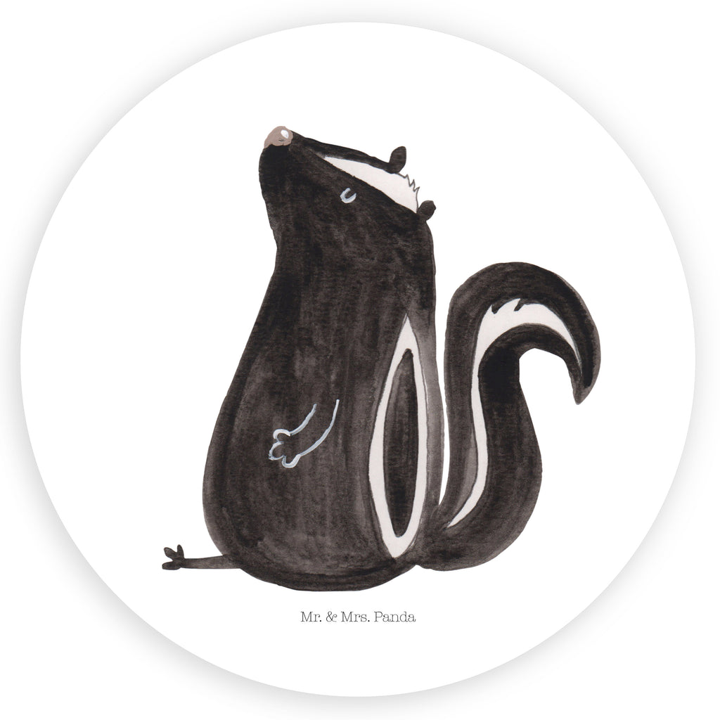 40mm Rund Aufkleber Stinktier sitzend Sticker, Aufkleber, Etikett, Stinktier, Skunk, Wildtier, Raubtier, Stinker, Stinki, Spruch, Büro, Recht, Besserwisser