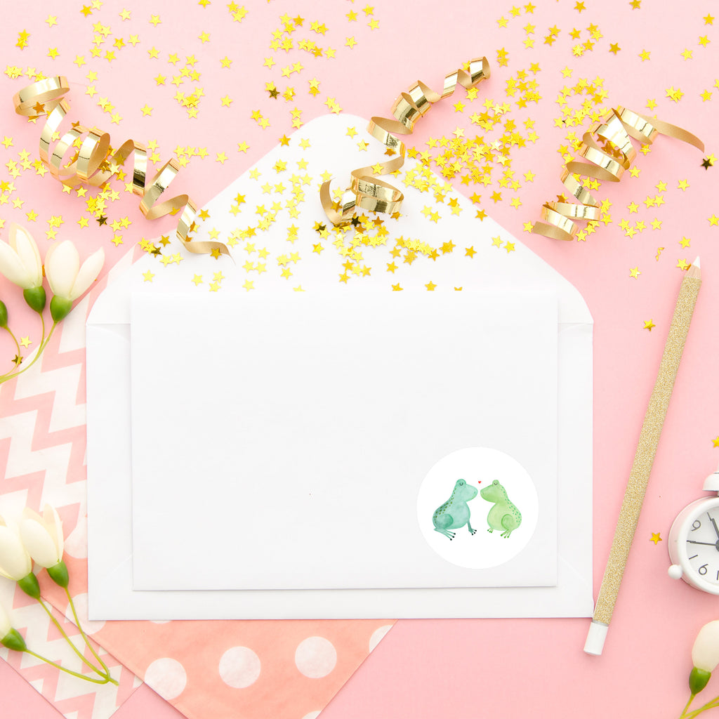 40mm Rund Aufkleber Frosch Liebe