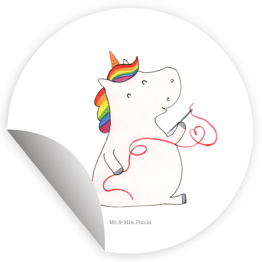 40mm Rund Aufkleber Einhorn Näherin Sticker, Aufkleber, Etikett, Einhorn, Einhörner, Einhorn Deko, Pegasus, Unicorn, Näherin, nähen, Mädchen, Freundin, Häkeln, Stricken, basteln, Nähzimmer