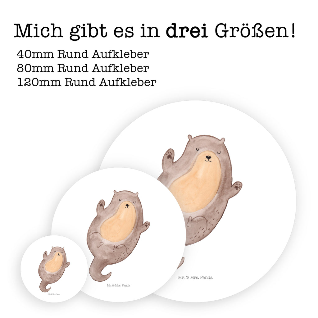 40mm Rund Aufkleber Otter Umarmen
