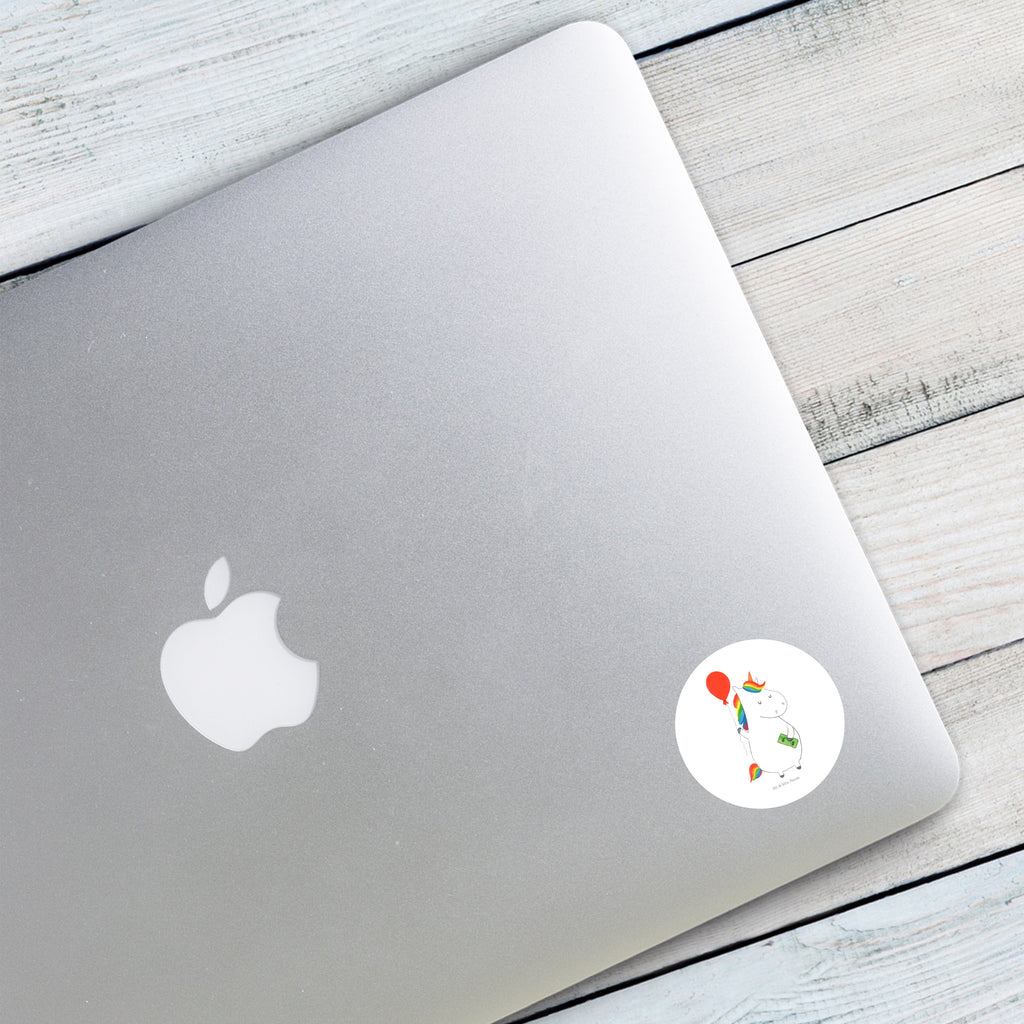 80mm Rund Aufkleber Einhorn Luftballon Sticker, Aufkleber, Etikett, Einhorn, Einhörner, Einhorn Deko, Pegasus, Unicorn, Luftballon, Geld, Lebenslust, Freude, Geschenk, Freundin