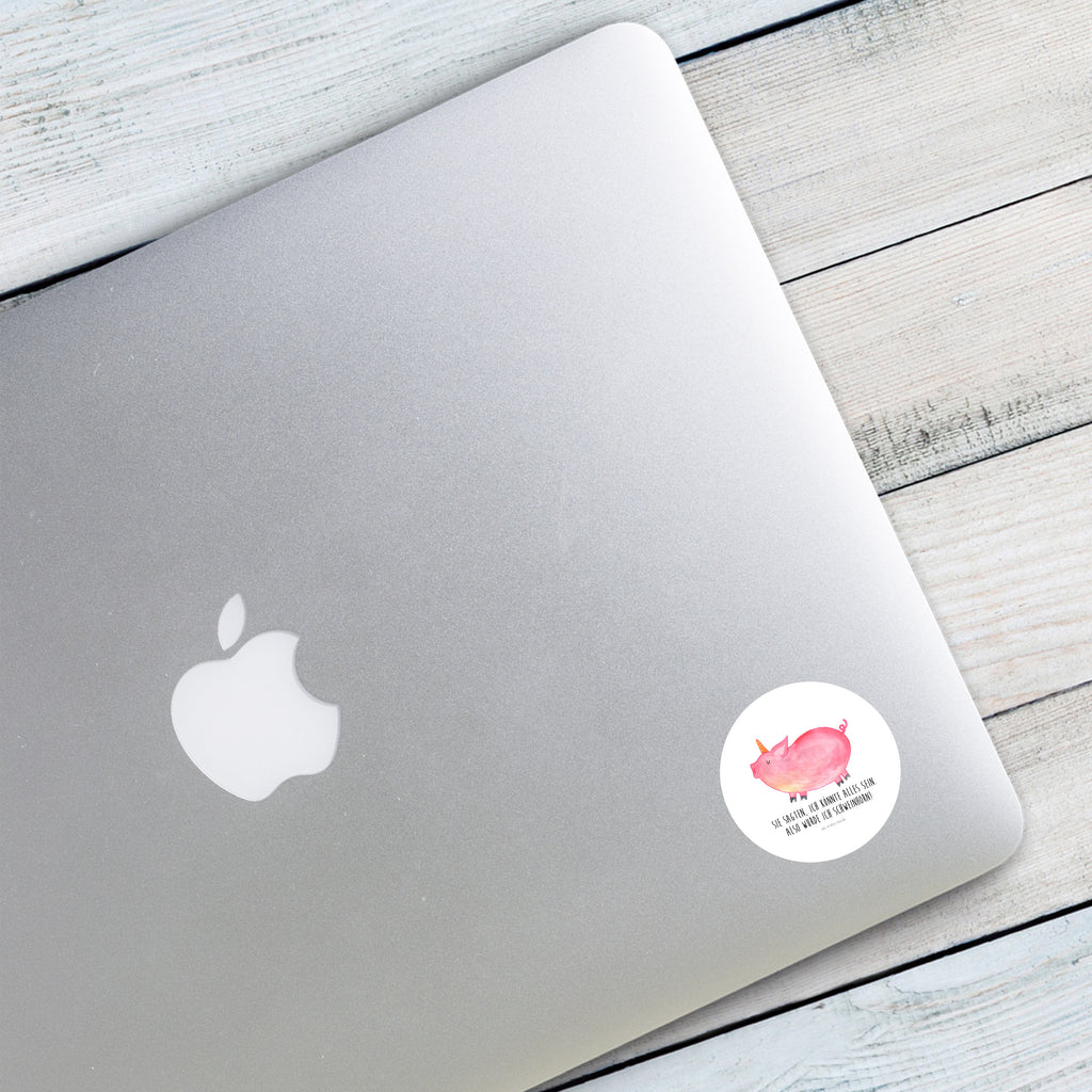 40mm Rund Aufkleber Einhorn Schweinhorn Sticker, Aufkleber, Etikett, Einhorn, Einhörner, Einhorn Deko, Pegasus, Unicorn, Party, Spaß, Schwein, Schweinhorn, Bauer, witzig. lustig, Spruch, geschenk, Pig, Piggy, funny, english, englisch