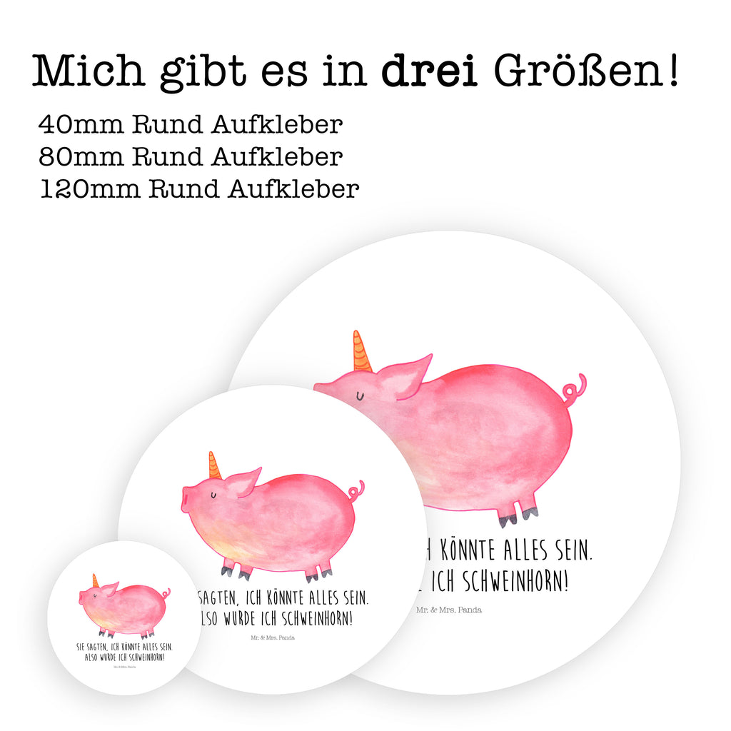40mm Rund Aufkleber Einhorn Schweinhorn Sticker, Aufkleber, Etikett, Einhorn, Einhörner, Einhorn Deko, Pegasus, Unicorn, Party, Spaß, Schwein, Schweinhorn, Bauer, witzig. lustig, Spruch, geschenk, Pig, Piggy, funny, english, englisch