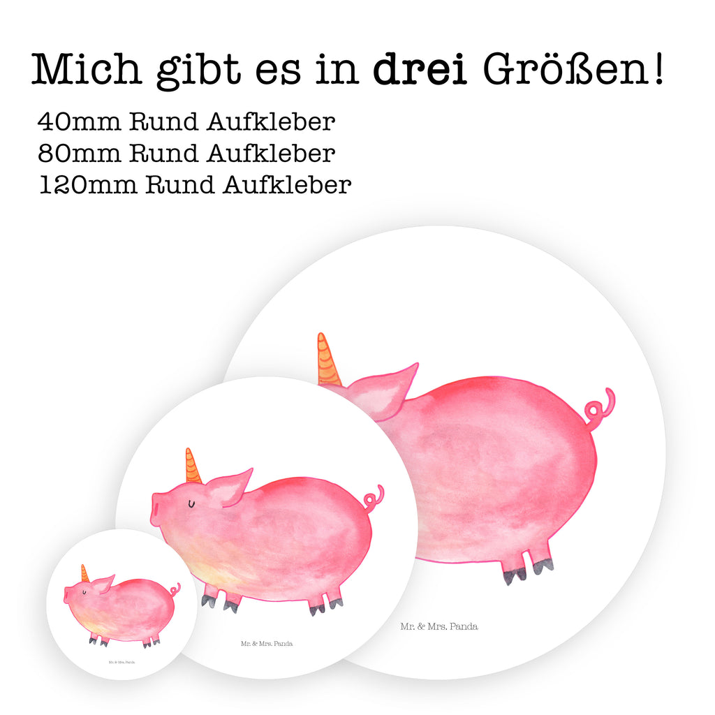 40mm Rund Aufkleber Einhorn Schweinhorn Sticker, Aufkleber, Etikett, Einhorn, Einhörner, Einhorn Deko, Pegasus, Unicorn, Party, Spaß, Schwein, Schweinhorn, Bauer, witzig. lustig, Spruch, geschenk, Pig, Piggy, funny, english, englisch