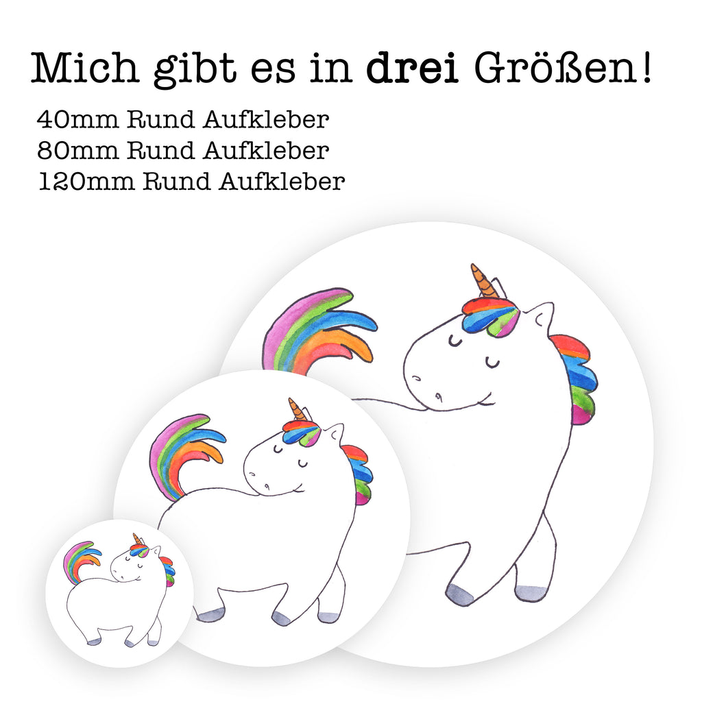 40mm Rund Aufkleber Einhorn stolzierend Sticker, Aufkleber, Etikett, Einhorn, Einhörner, Einhorn Deko, Pegasus, Unicorn, stolz, anders, bunt, Pferd, Reiter, Reiten, Freundin, Geschenk