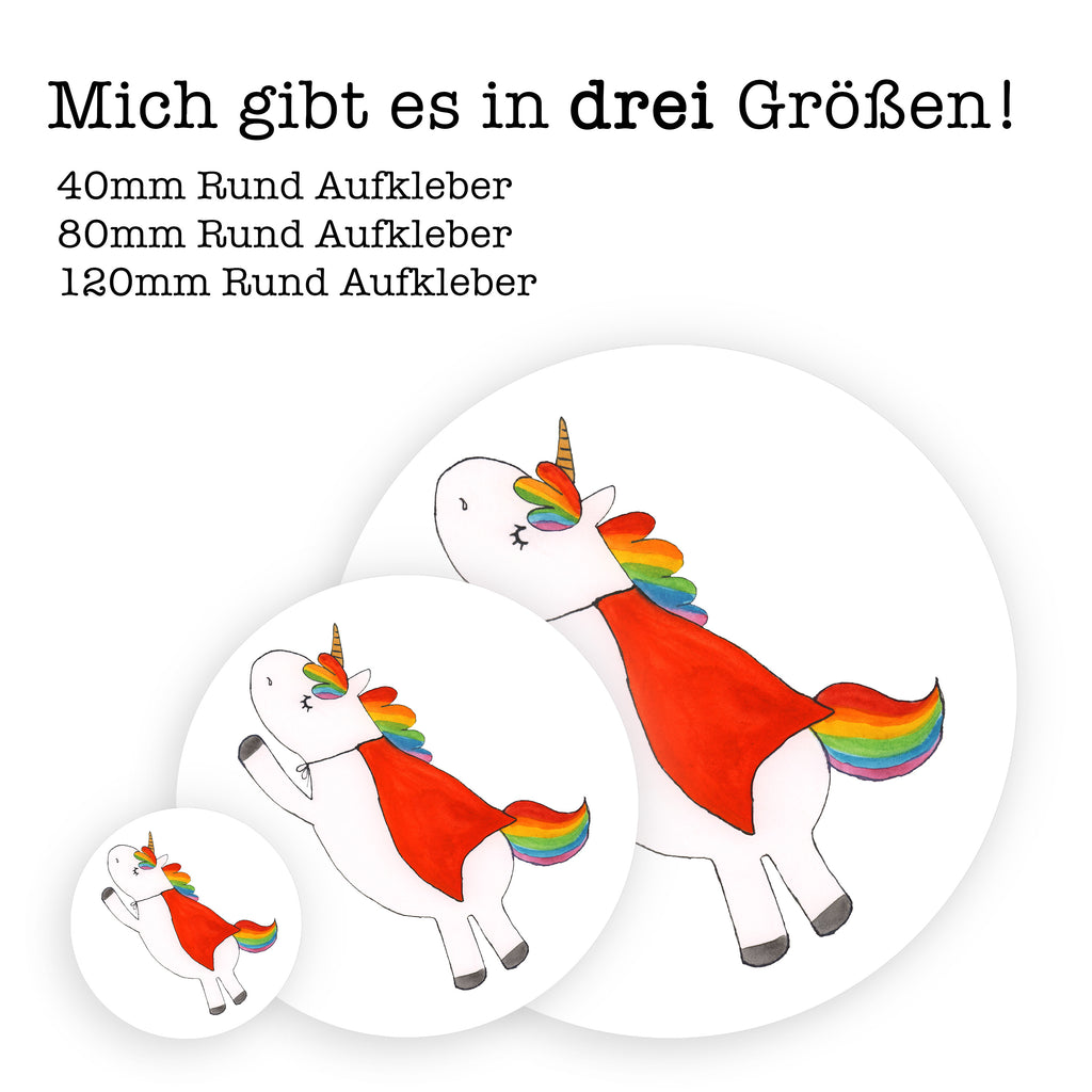 40mm Rund Aufkleber Einhorn Super