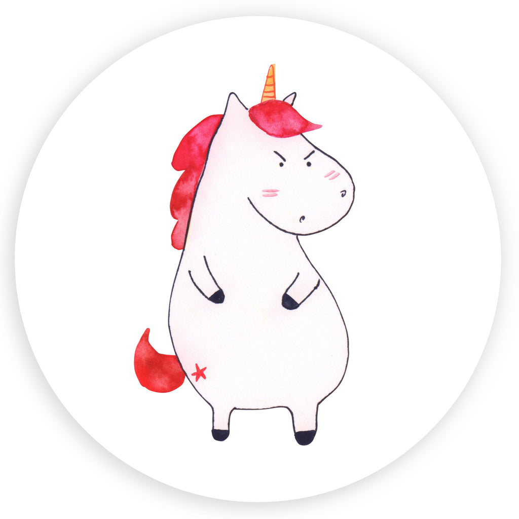 40mm Rund Aufkleber Einhorn wütend Sticker, Aufkleber, Etikett, Einhorn, Einhörner, Einhorn Deko, Pegasus, Unicorn, Realität, Ansage, lustlos, nein, Büro, Arbeit, wütend, dumme Fragen, lustig, Spaß, Geschenk