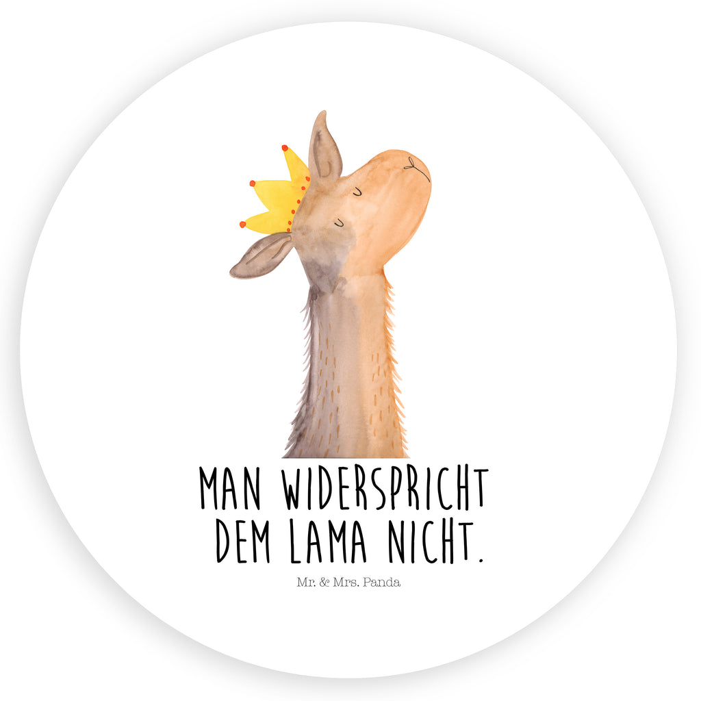 80mm Rund Aufkleber Lamakopf König Sticker, Aufkleber, Etikett, Lama, Alpaka, Lamas, König, Königin, Freundin, Mama, Papa, Büro Kollege, Kollegin, Chef, Vorgesetzter, Abi, Abitur