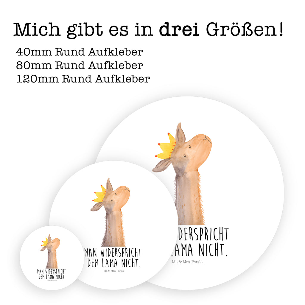 80mm Rund Aufkleber Lamakopf König Sticker, Aufkleber, Etikett, Lama, Alpaka, Lamas, König, Königin, Freundin, Mama, Papa, Büro Kollege, Kollegin, Chef, Vorgesetzter, Abi, Abitur