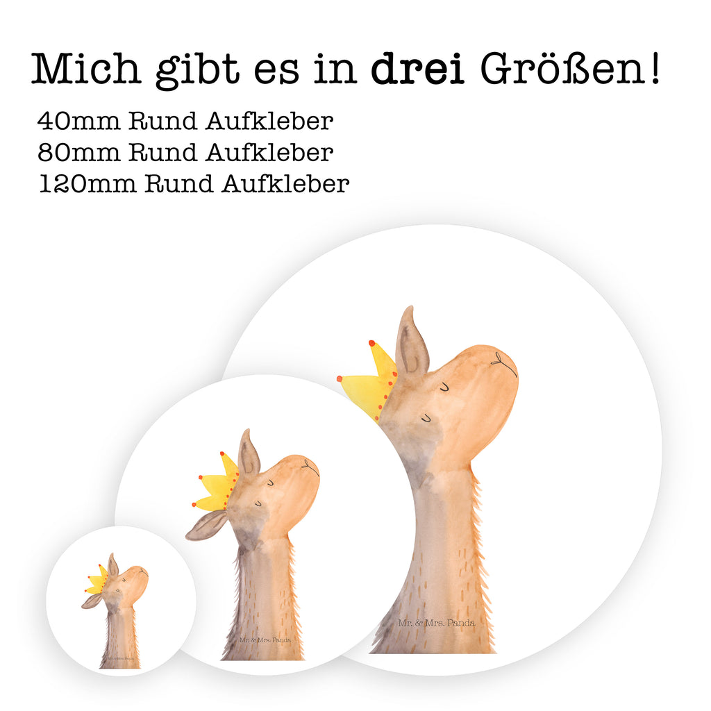80mm Rund Aufkleber Lamakopf König Sticker, Aufkleber, Etikett, Lama, Alpaka, Lamas, König, Königin, Freundin, Mama, Papa, Büro Kollege, Kollegin, Chef, Vorgesetzter, Abi, Abitur