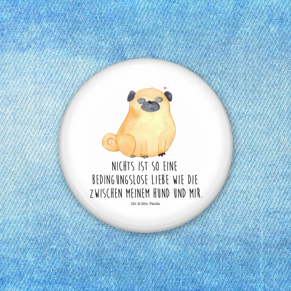 50mm Button Mops 50mm Button, Button, Pin, Anstecknadel, Hund, Hundemotiv, Haustier, Hunderasse, Tierliebhaber, Hundebesitzer, Sprüche, Mops, Liebe, Hundeliebe