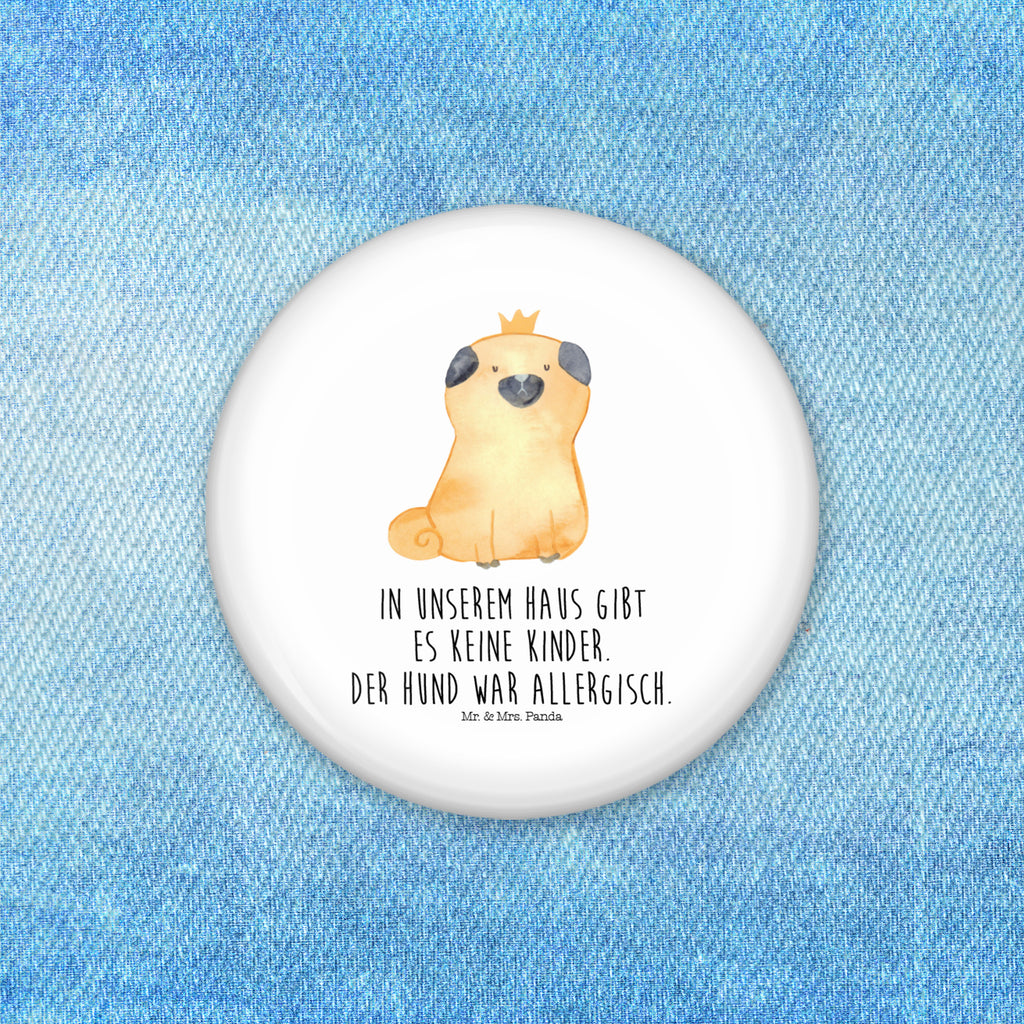 50mm Button Mops Krone 50mm Button, Button, Pin, Anstecknadel, Hund, Hundemotiv, Haustier, Hunderasse, Tierliebhaber, Hundebesitzer, Sprüche, Mops, allergisch, kinderlos, Hausregel, Hundebesitzer. Spruch, lustig