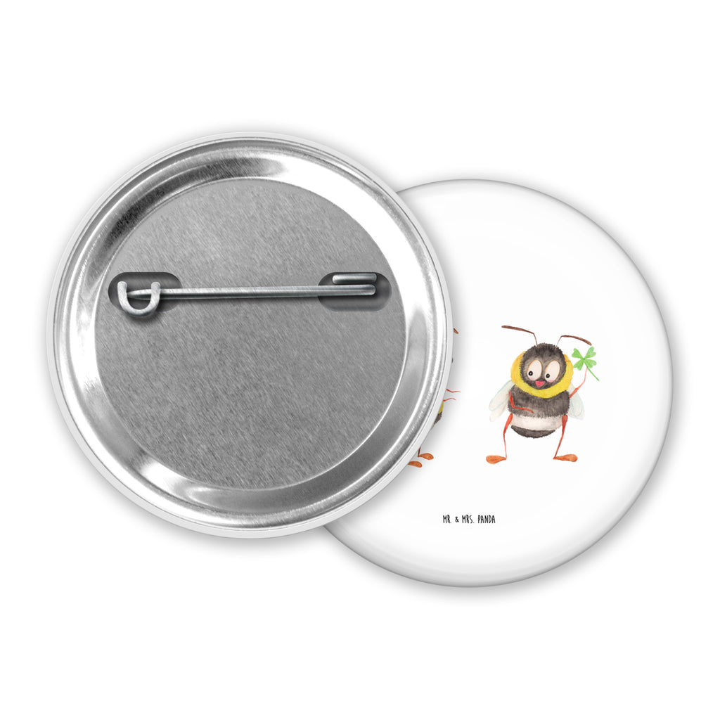 50mm Button Hummeln mit Kleeblatt 50mm Button, Button, Pin, Anstecknadel, Tiermotive, Gute Laune, lustige Sprüche, Tiere, Hummel, Biene, Spruch positiv, Biene Deko, Spruch schön, glücklich sein, glücklich werden, Spruch fröhlich