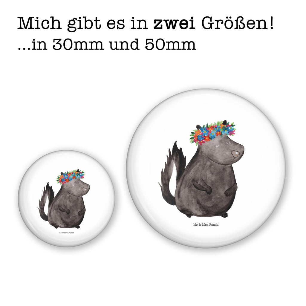 50mm Button Stinktier Blumenmaedchen 50mm Button, Button, Pin, Anstecknadel, Stinktier, Skunk, Wildtier, Raubtier, Stinker, Stinki, Yoga, Namaste, Lebe, Liebe, Lache