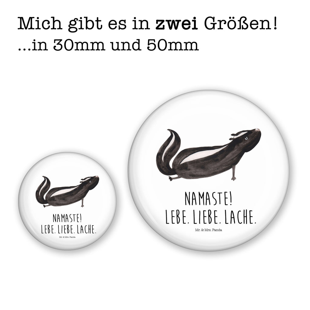 50mm Button Stinktier Yoga 50mm Button, Button, Pin, Anstecknadel, Stinktier, Skunk, Wildtier, Raubtier, Stinker, Stinki, Yoga, Namaste, Lebe, Liebe, Lache