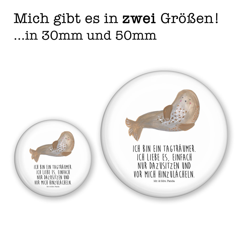50mm Button Robbe lachend 50mm Button, Button, Pin, Anstecknadel, Tiermotive, Gute Laune, lustige Sprüche, Tiere, Robbe, Robben, Seehund, Strand, Meerestier, Ostsee, Nordsee