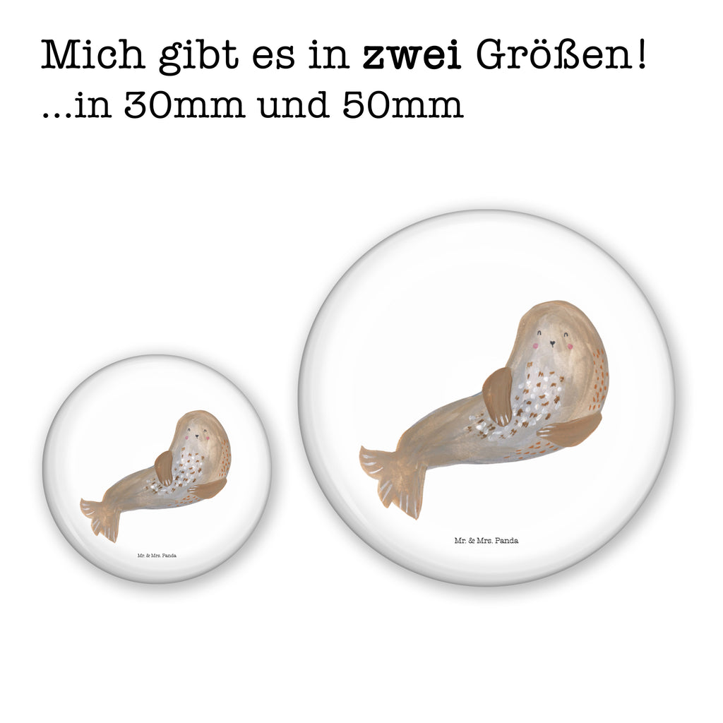 50mm Button Robbe lachend 50mm Button, Button, Pin, Anstecknadel, Tiermotive, Gute Laune, lustige Sprüche, Tiere, Robbe, Robben, Seehund, Strand, Meerestier, Ostsee, Nordsee