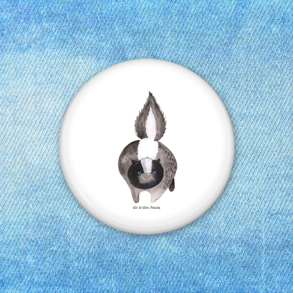 50mm Button Stinktier Angriff 50mm Button, Button, Pin, Anstecknadel, Stinktier, Skunk, Wildtier, Raubtier, Stinker, Stinki, wütend, Drohung