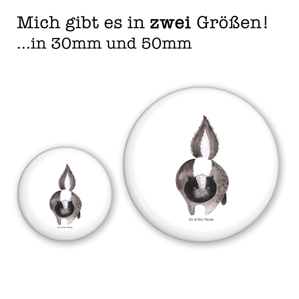50mm Button Stinktier Angriff 50mm Button, Button, Pin, Anstecknadel, Stinktier, Skunk, Wildtier, Raubtier, Stinker, Stinki, wütend, Drohung