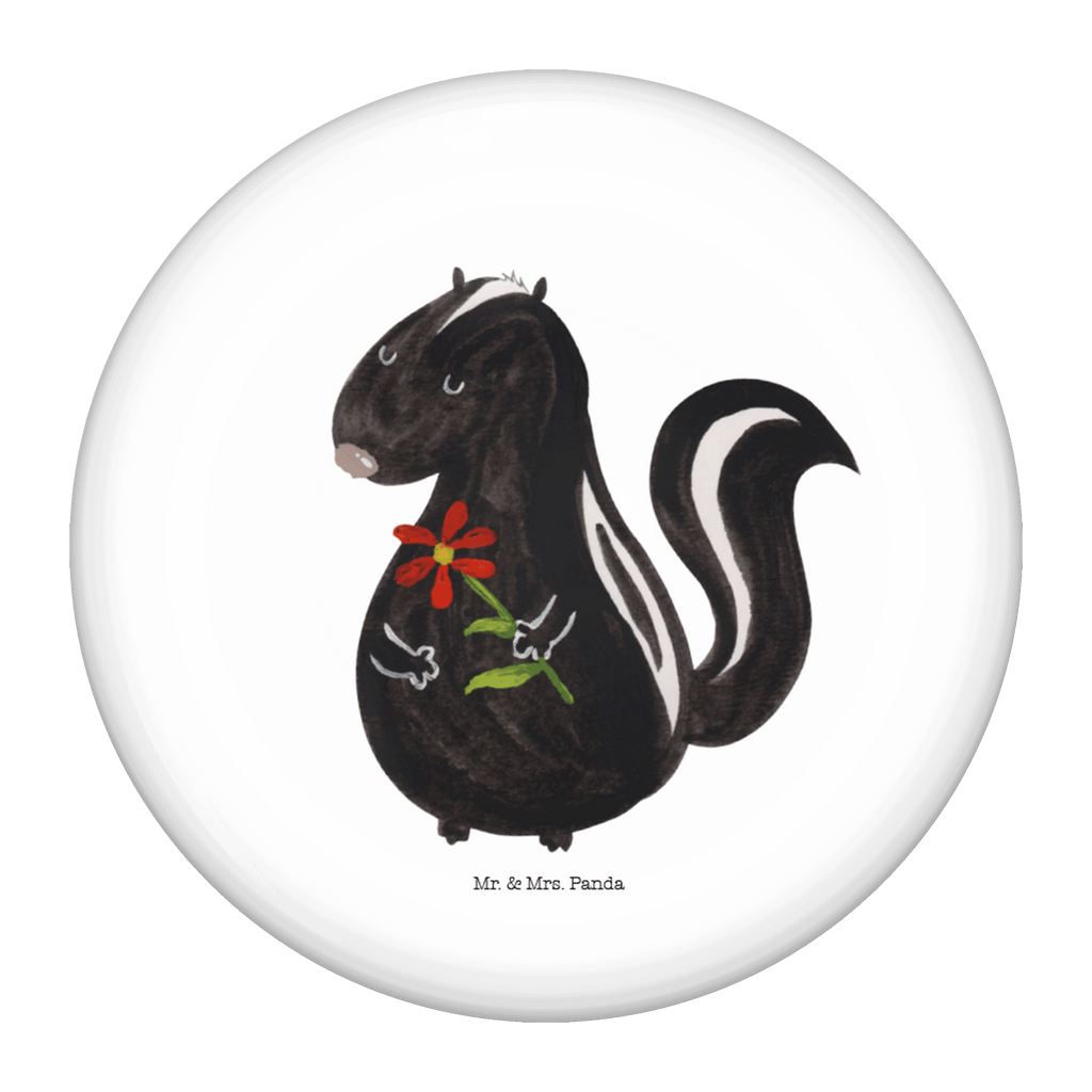 50mm Button Stinktier Blume 50mm Button, Button, Pin, Anstecknadel, Stinktier, Skunk, Wildtier, Raubtier, Stinker, Stinki, Tagträumer, verträumt, Dreams, Träume