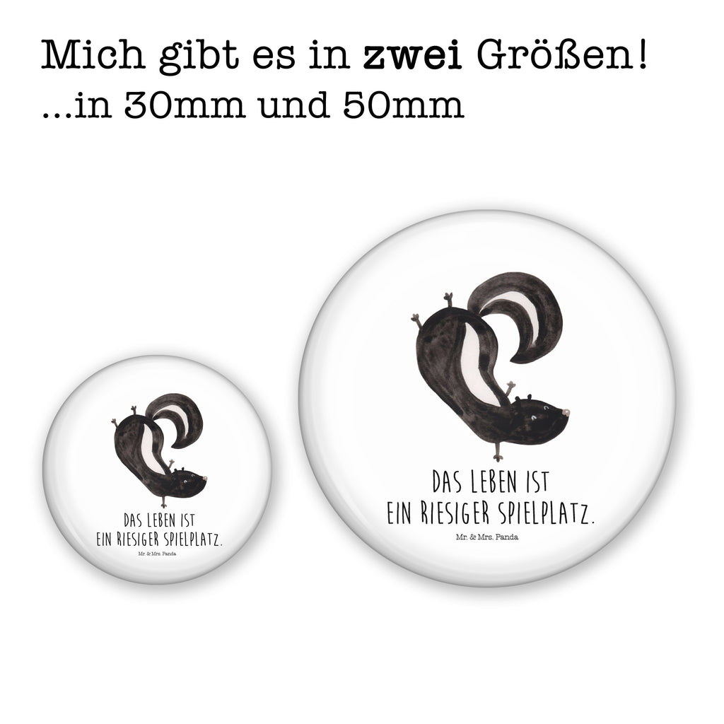 50mm Button Stinktier Handstand 50mm Button, Button, Pin, Anstecknadel, Stinktier, Skunk, Wildtier, Raubtier, Stinker, Stinki, Spielplatz, verpielt, Kind