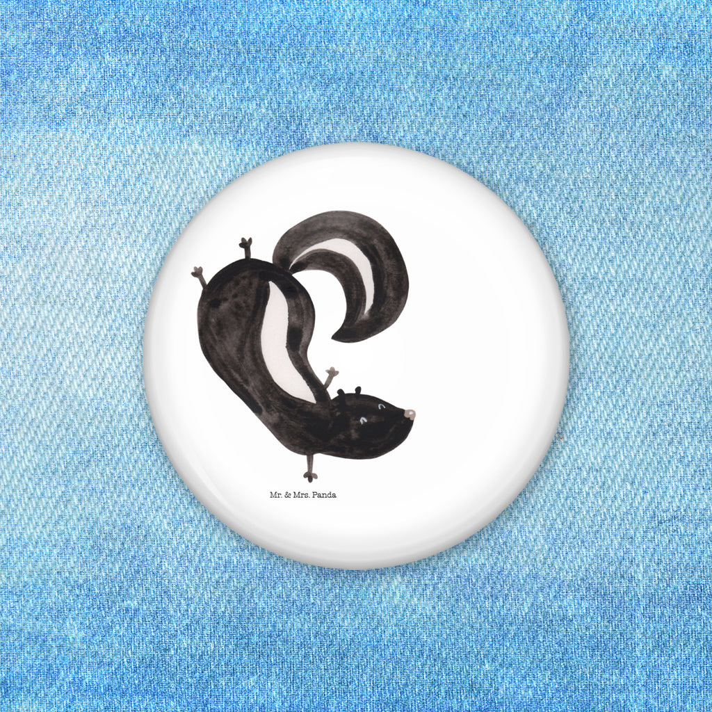 50mm Button Stinktier Handstand 50mm Button, Button, Pin, Anstecknadel, Stinktier, Skunk, Wildtier, Raubtier, Stinker, Stinki, Spielplatz, verpielt, Kind