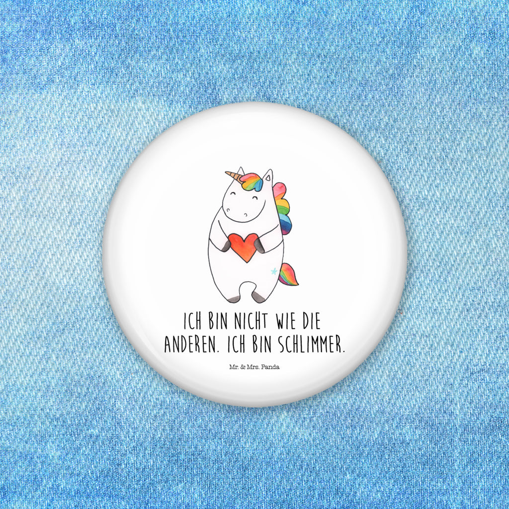 50mm Button Einhorn Herz 50mm Button, Button, Pin, Anstecknadel, Einhorn, Einhörner, Einhorn Deko, Pegasus, Unicorn, Herz, schlimm, böse, witzig, lustig, Freundin, anders, bunt