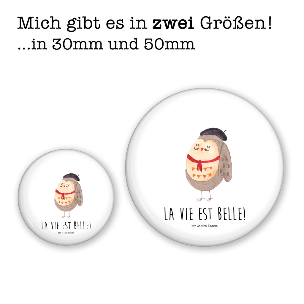 50mm Button Eule Französisch 50mm Button, Button, Pin, Anstecknadel, Eule, Eulen, Eule Deko, Owl, hibou, La vie est belle, das Leben ist schön, Spruch schön, Spruch Französisch, Frankreich