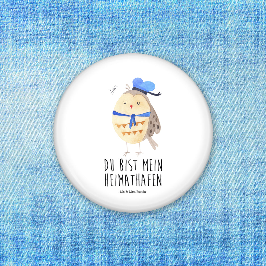 50mm Button Eule Matrosen 50mm Button, Button, Pin, Anstecknadel, Eule, Eule Spruch, Eule Deko, Owl, Wortspiel lustig, Matrose, Freundin, Ehe, Seefahrer, Heimathafen, Hochzeitstag Geschenk