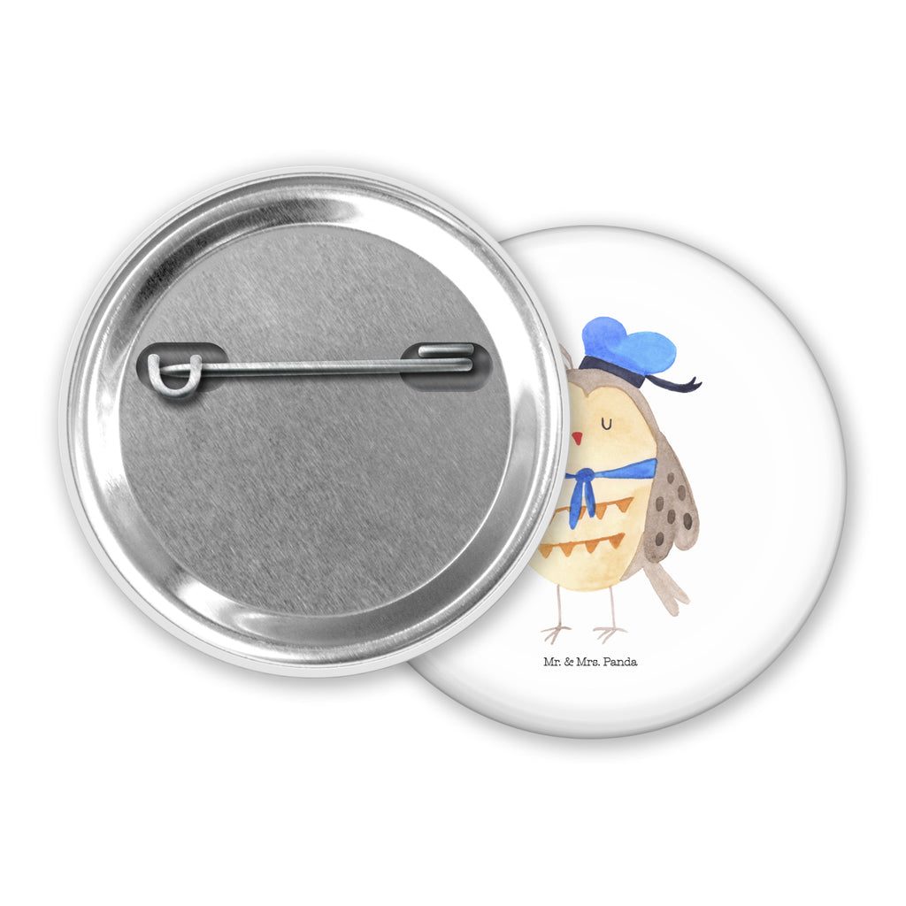 50mm Button Eule Matrosen 50mm Button, Button, Pin, Anstecknadel, Eule, Eule Spruch, Eule Deko, Owl, Wortspiel lustig, Matrose, Freundin, Ehe, Seefahrer, Heimathafen, Hochzeitstag Geschenk